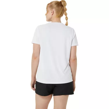Asics Court SS Dames T-Shirt Wit/Roze
