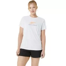 Asics Court SS Dames T-Shirt Wit/Roze
