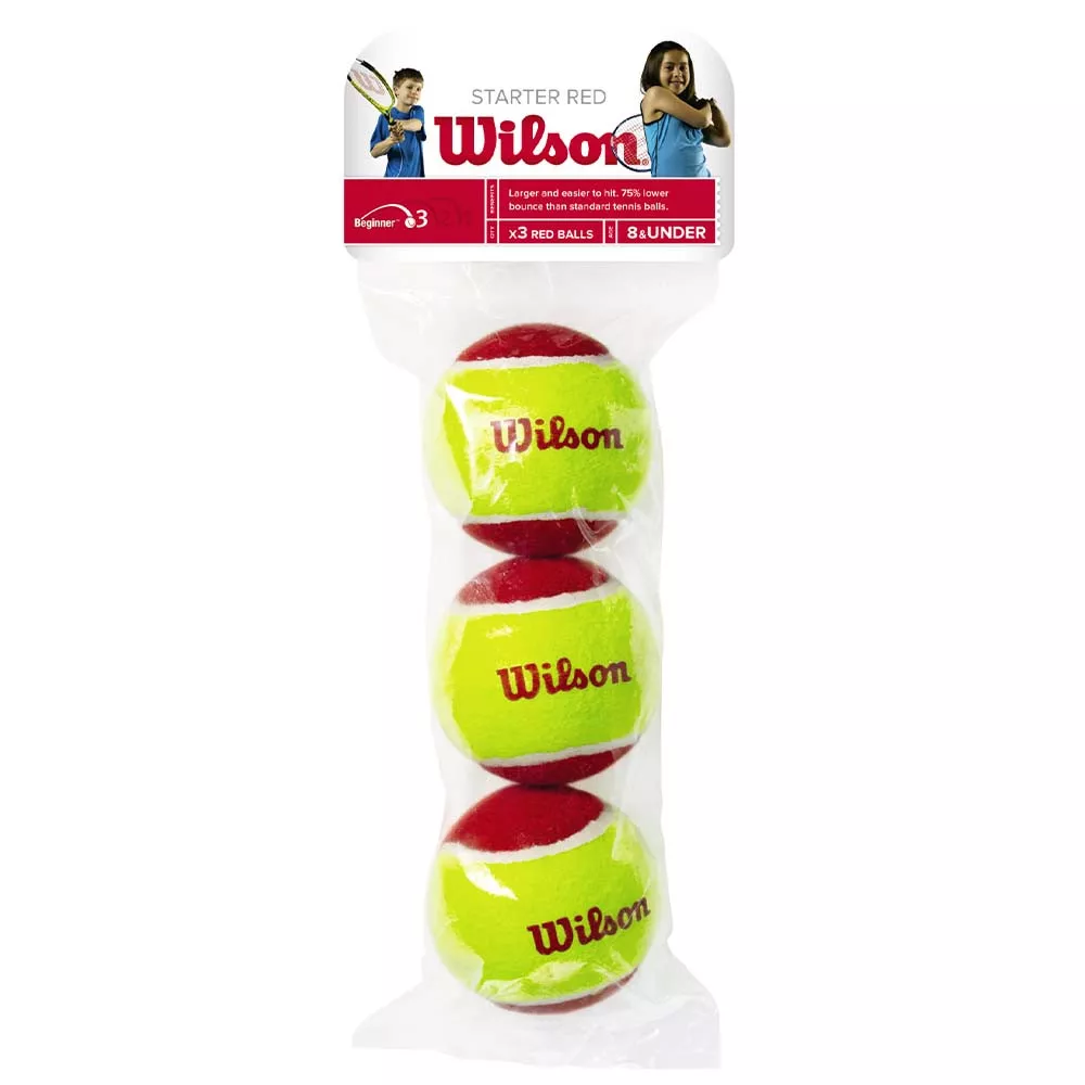 Zakje met 36 Wilson Starter Stage 3 rood ballen