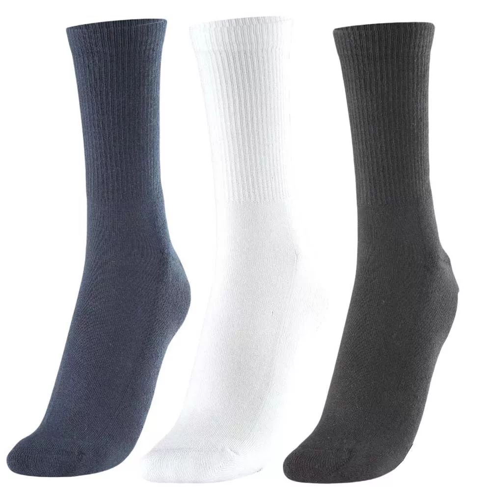 Bullpadel 3 pack Zwart / Wit / Marineblauw socks