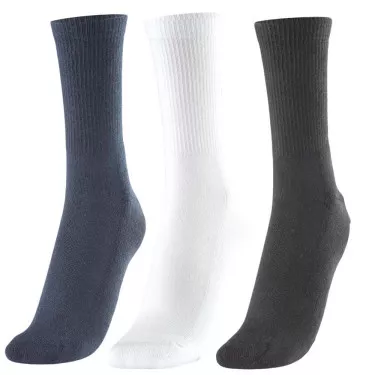 Bullpadel 3 pack Zwart / Wit / Marineblauw socks