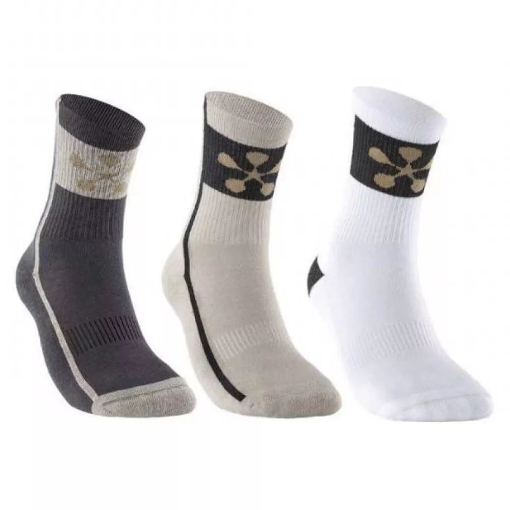 Bullpadel 3 pack Zwart / Wit / Marineblauw socks