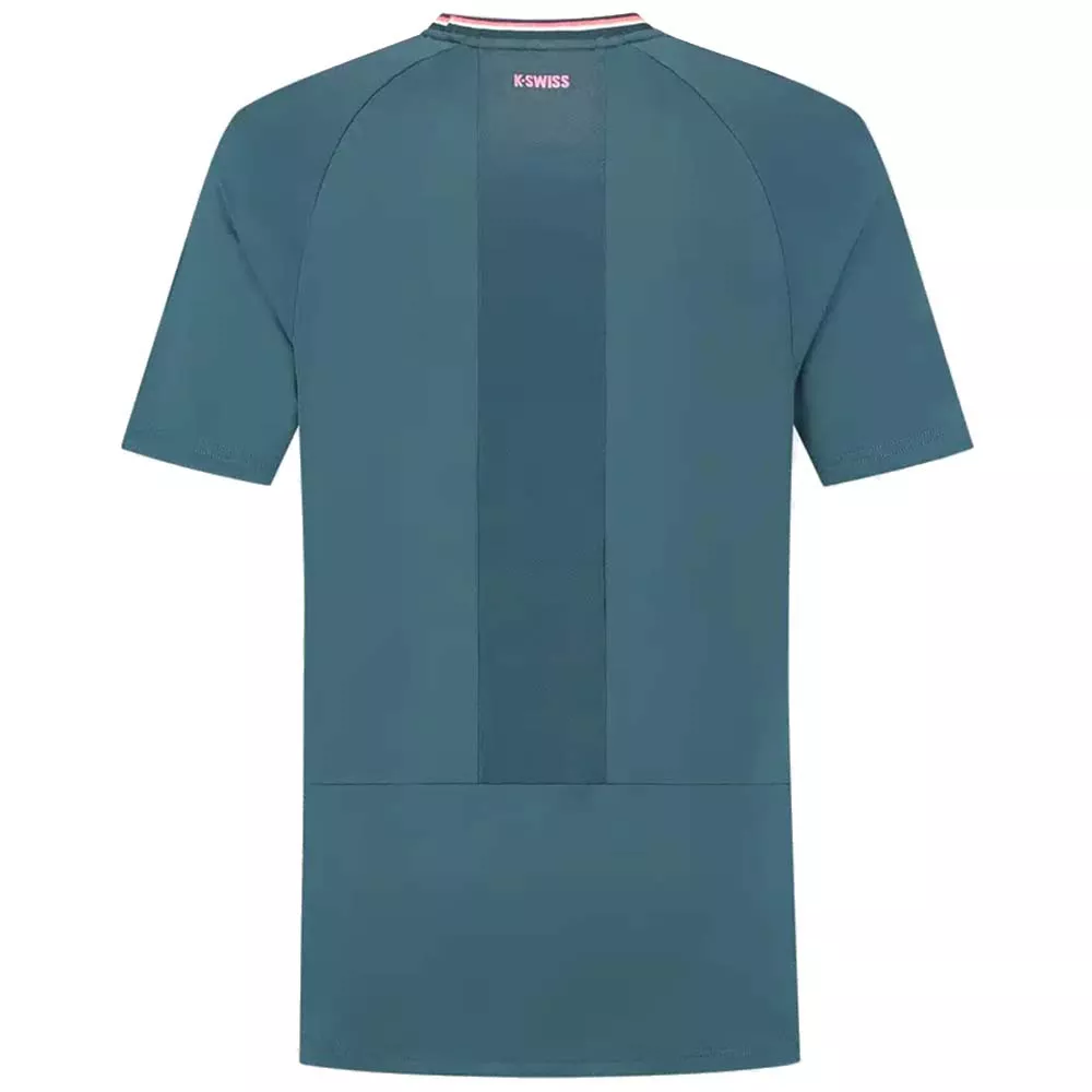 K-Swiss Hypercourt Mesh Crew T-shirt Marineblauw/blauwgroen