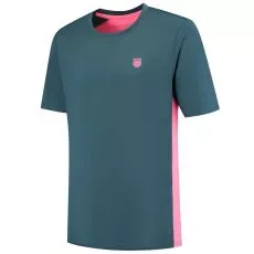 K-Swiss Hypercourt Print Crew T-Shirt Petrol blauw/roze
