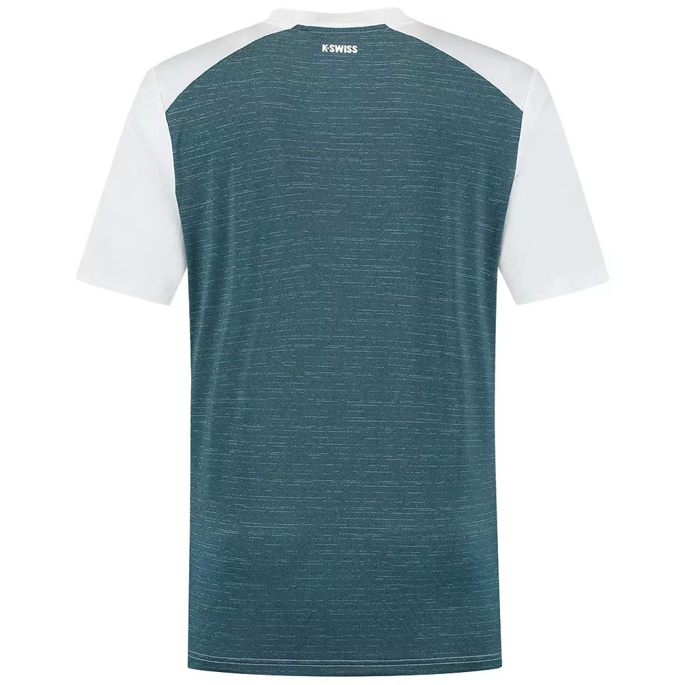 K-Swiss Hypercourt Mix Melange Crew T-shirt Petrolblauw/roze