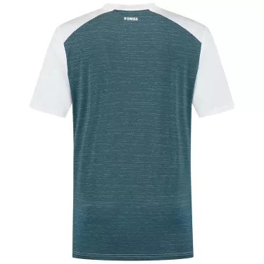 K-Swiss Hypercourt Mix Melange Crew T-shirt Petrolblauw/roze