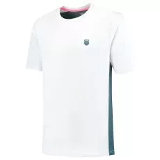 K-Swiss Hypercourt Mix Melange Crew T-shirt Petrolblauw/roze