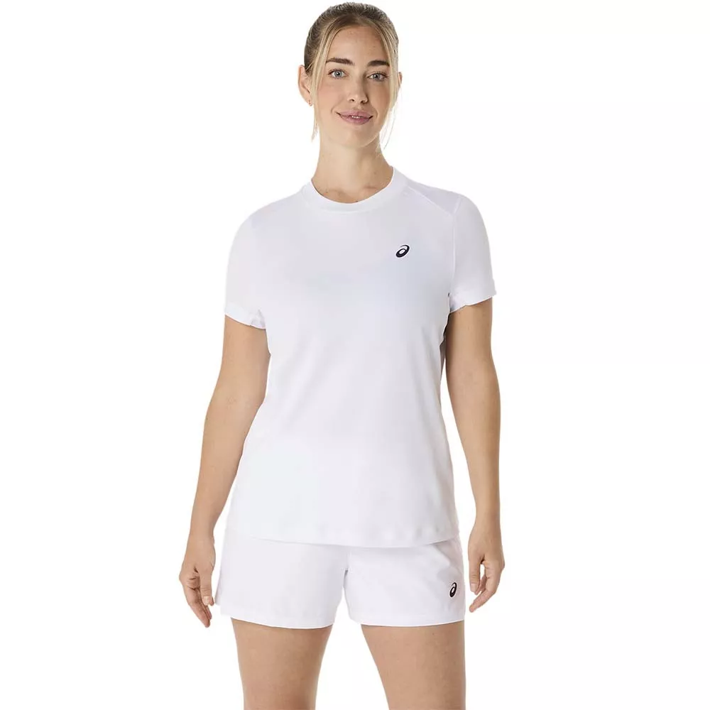 Asics Court SS Dames T-Shirt Wit/Roze