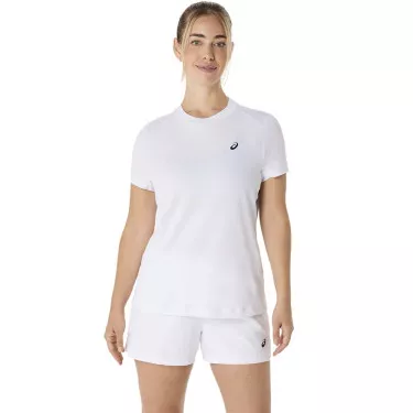 Asics Court SS Dames T-Shirt Wit/Roze