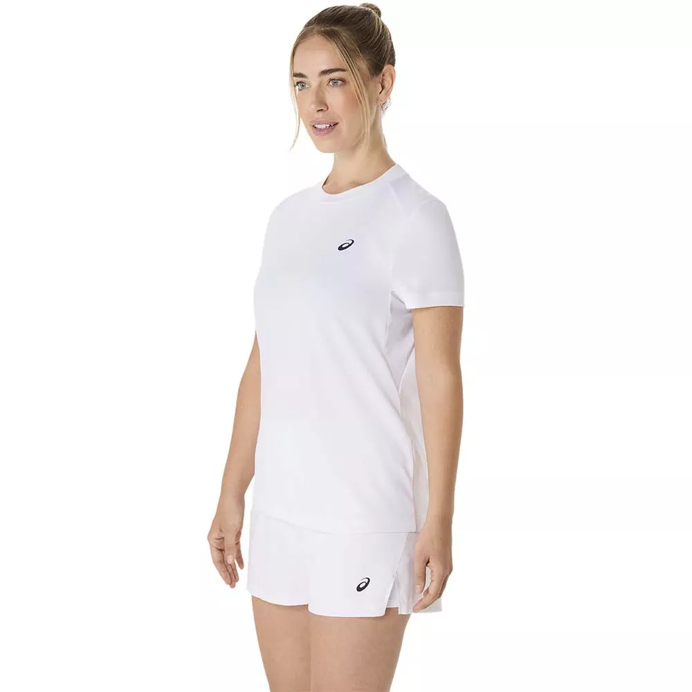 Asics Court SS Dames T-Shirt Wit/Roze