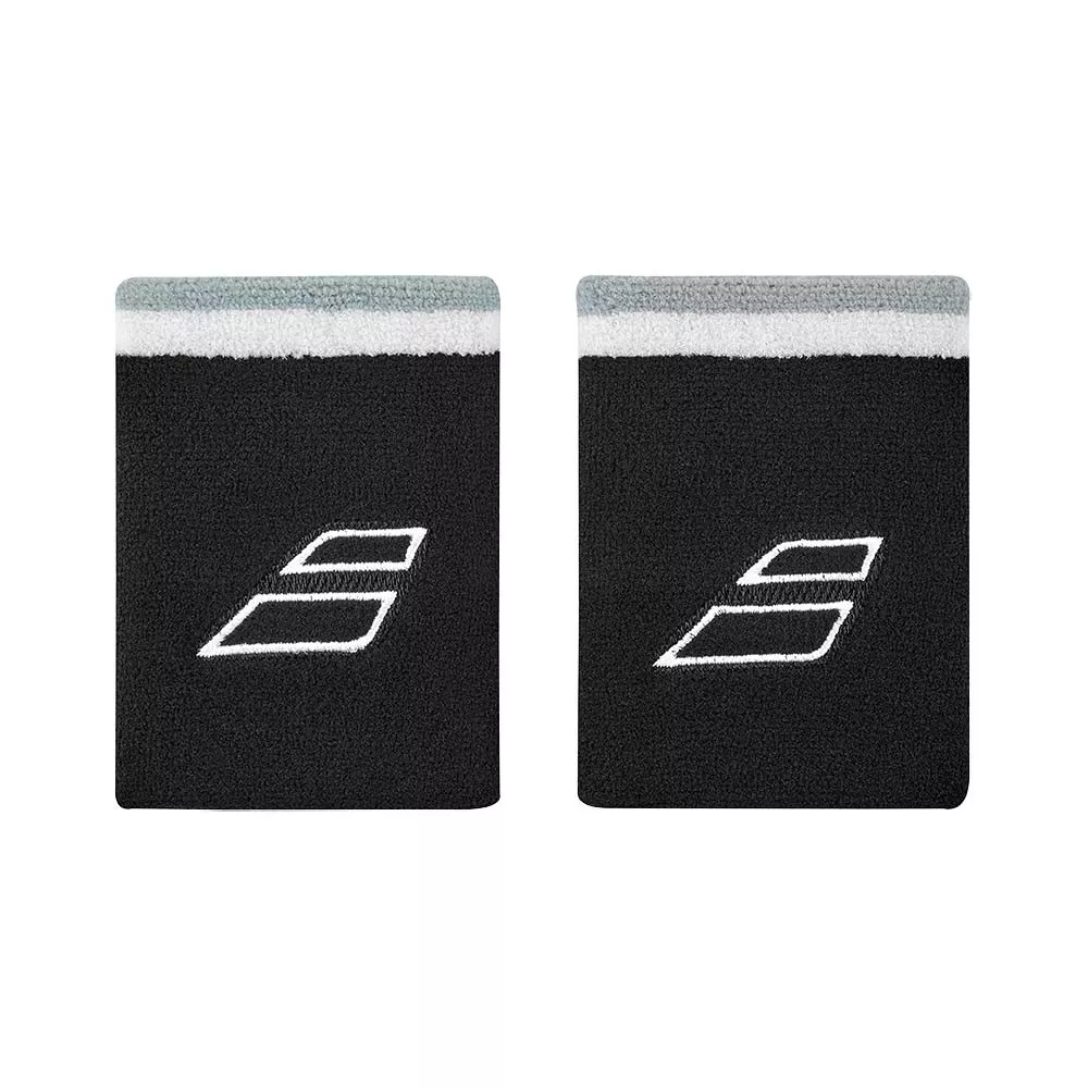 Babolat Jumbo Logo Wit / Zwart polsbandjes x 2
