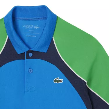 Lacoste Tennis Color-Block Ultra Dry Blauw/Groen polo