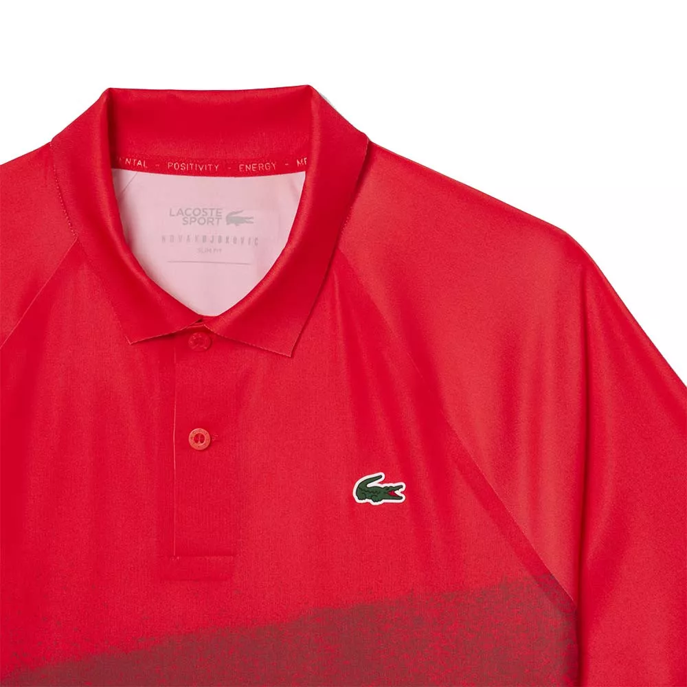 Lacoste Tennis Novak Djokovic Speler Poloshirt Rood/Bordeaux