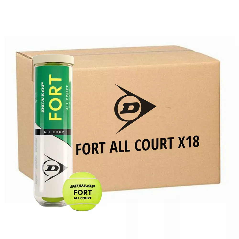 Doos 18 tubes van 4 Dunlop Fort All Court ballen