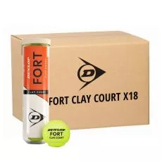 Doos 18 tubes van 4 Dunlop Fort Clay Court ballen