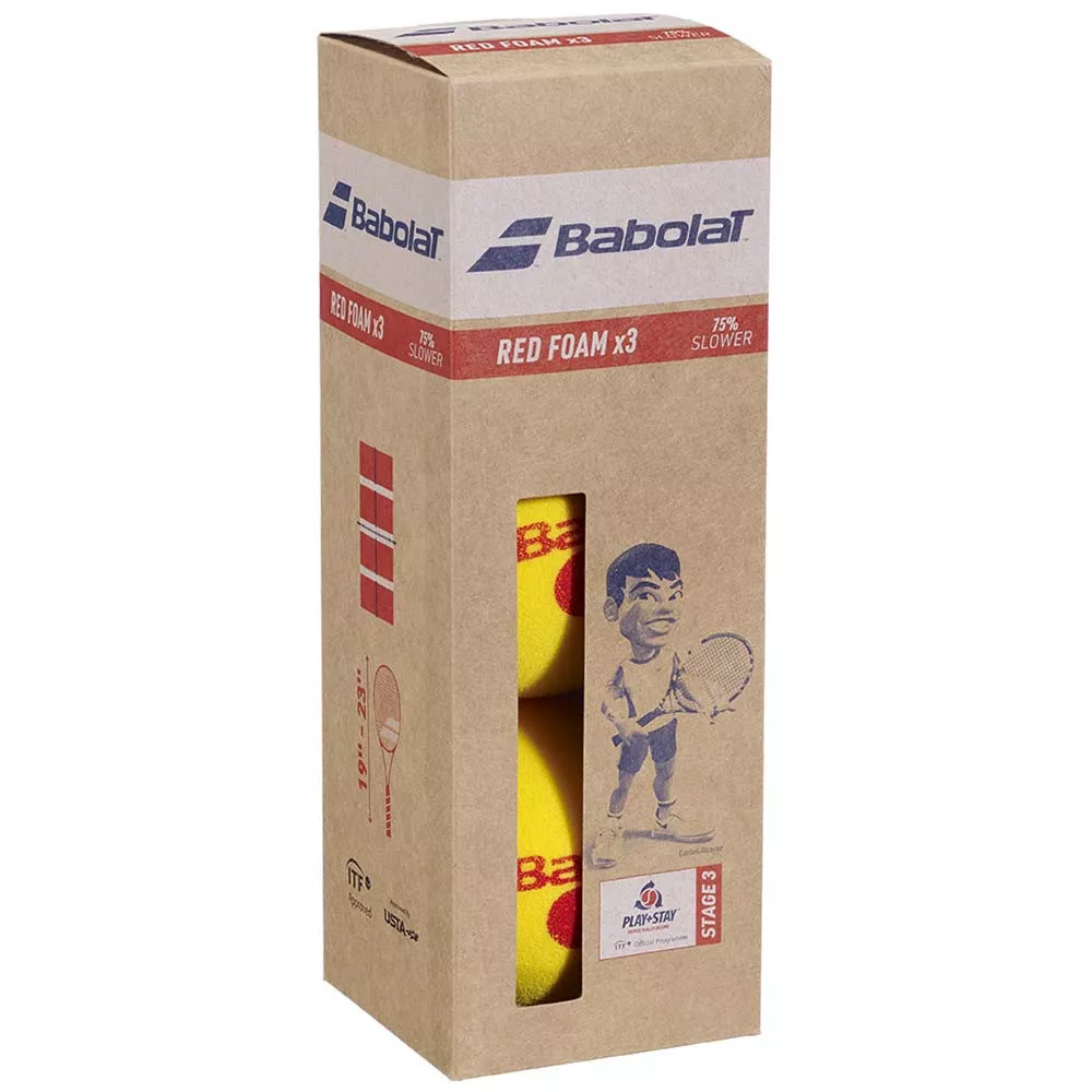 Zak met 3 Babolat Red Foam ballen