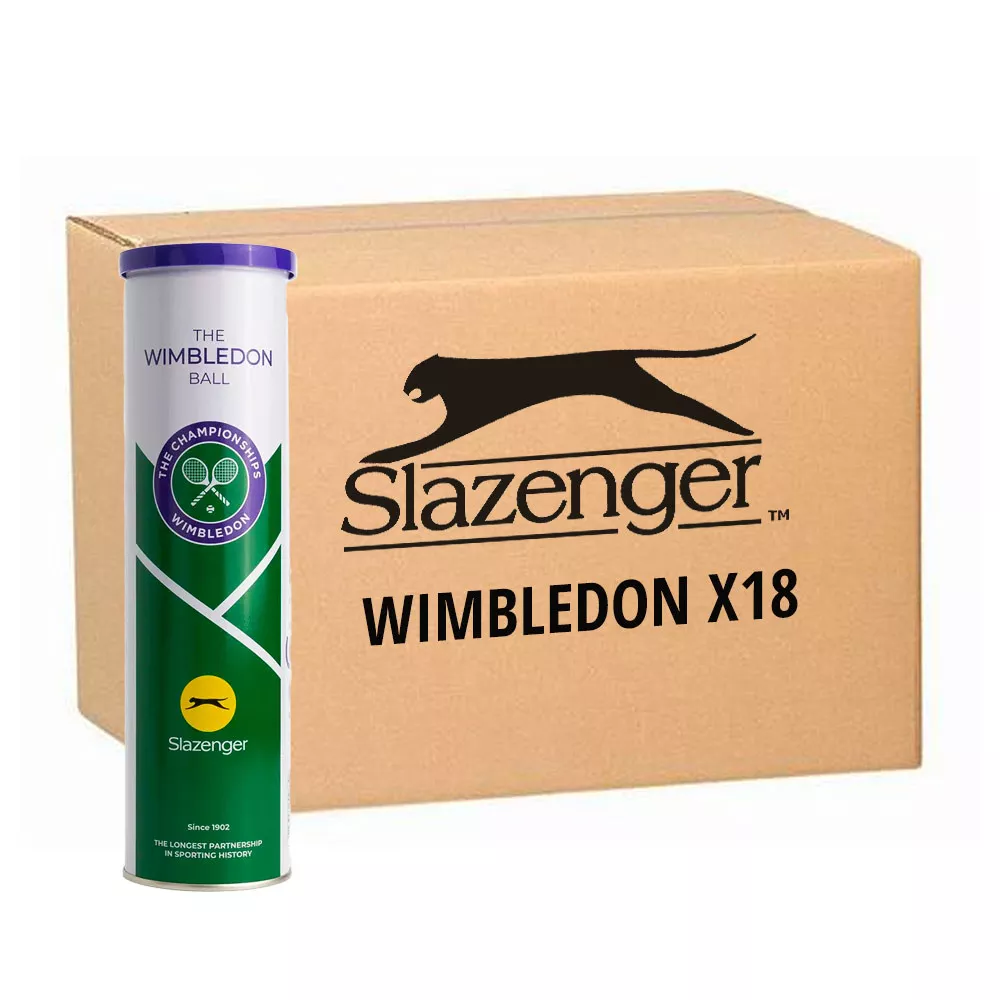 Doos 18 tubes van 4 Slazenger Wimbledon ballen