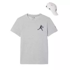 Pak T-shirt + Cap Lacoste Tennis x Novak Djokovic Rood