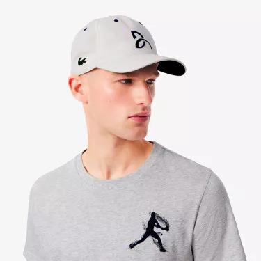 Pak T-shirt + Cap Lacoste Tennis x Novak Djokovic Rood