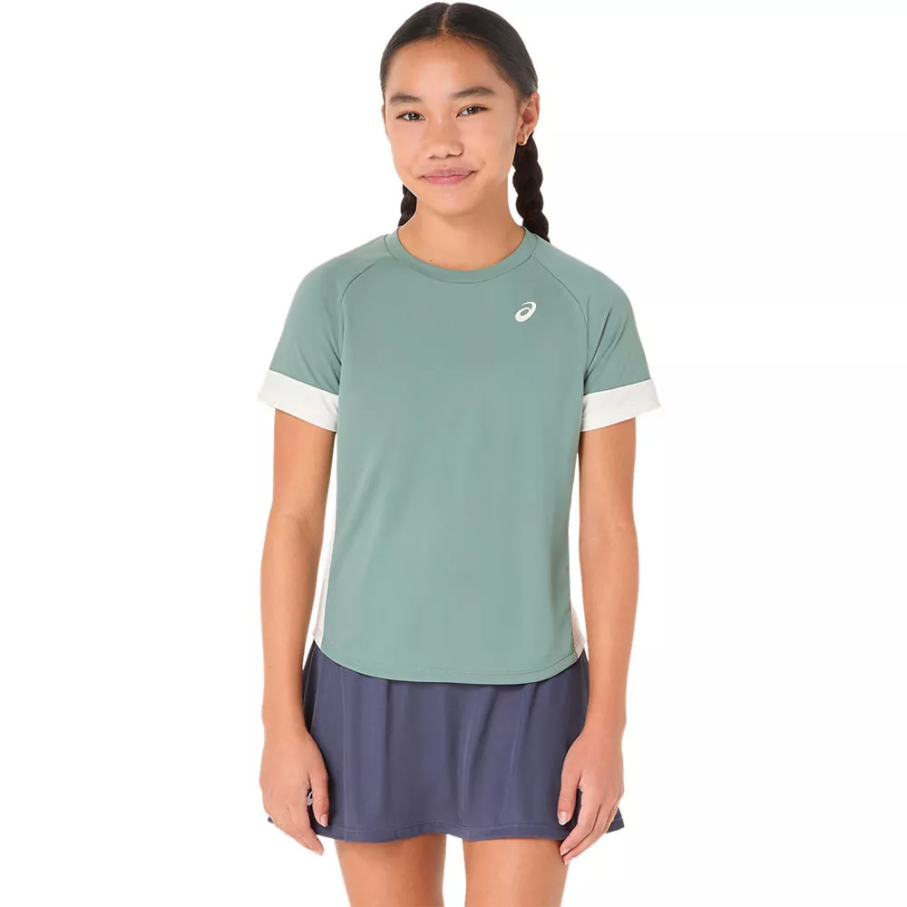 T-Shirt Asics Meisje Groen Grijs / Cr&egrave;me