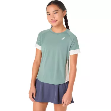 T-Shirt Asics Meisje Groen Grijs / Cr&egrave;me