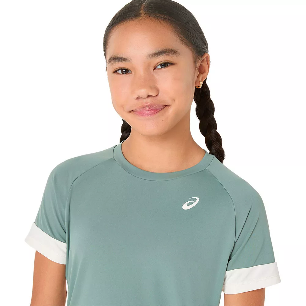 T-Shirt Asics Meisje Groen Grijs / Cr&egrave;me