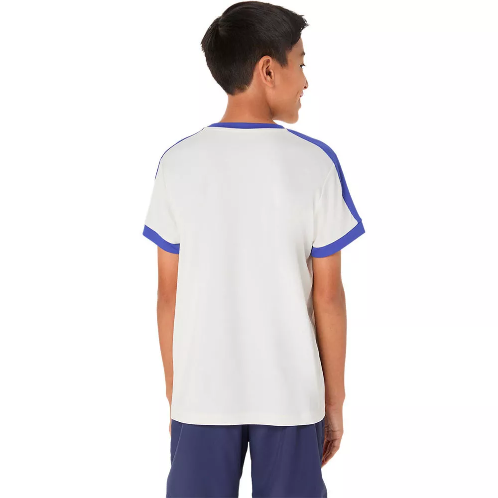 T-Shirt Asics Jongens Cr&egrave;me / Blauw