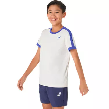 T-Shirt Asics Jongens Cr&egrave;me / Blauw