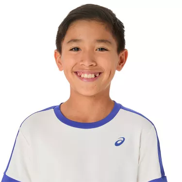 T-Shirt Asics Jongens Cr&egrave;me / Blauw