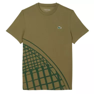 Lacoste Ultra Dry T-shirt Wit Ecru Print