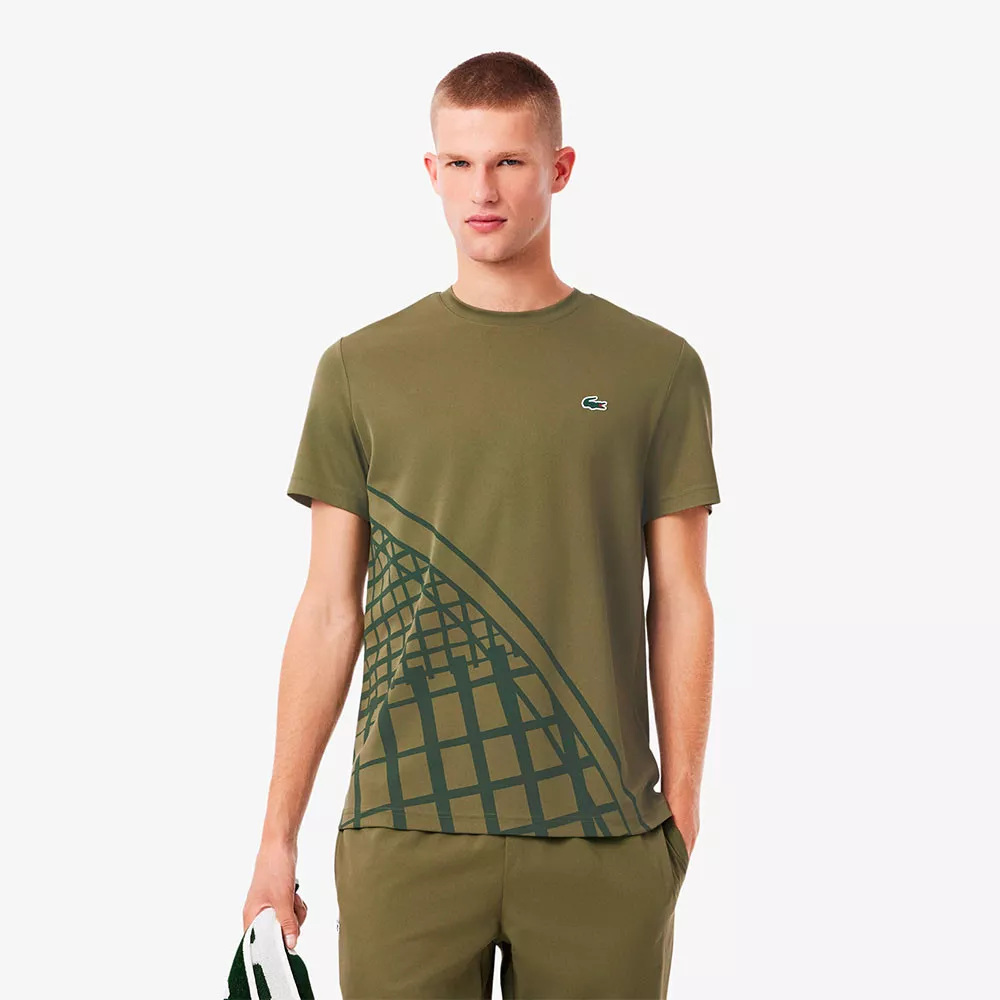Lacoste Ultra Dry T-shirt Wit Ecru Print