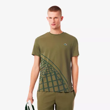 Lacoste Ultra Dry T-shirt Wit Ecru Print