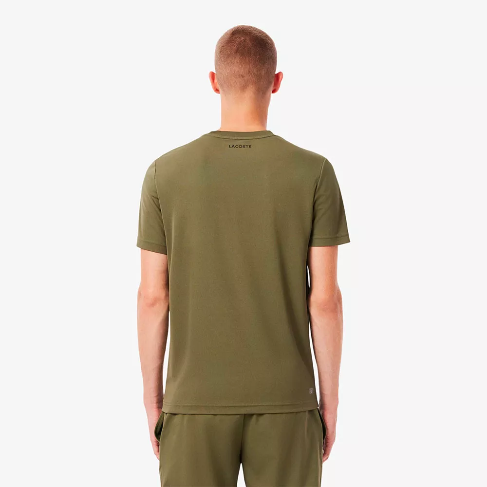 Lacoste Ultra Dry T-shirt Wit Ecru Print
