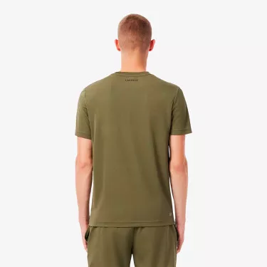Lacoste Ultra Dry T-shirt Wit Ecru Print