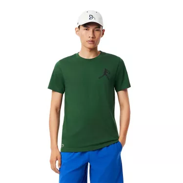Pak T-Shirt + Lacoste Tennis Pet x Novak Djokovic Grijs Gem&ecirc;leerd / Wit