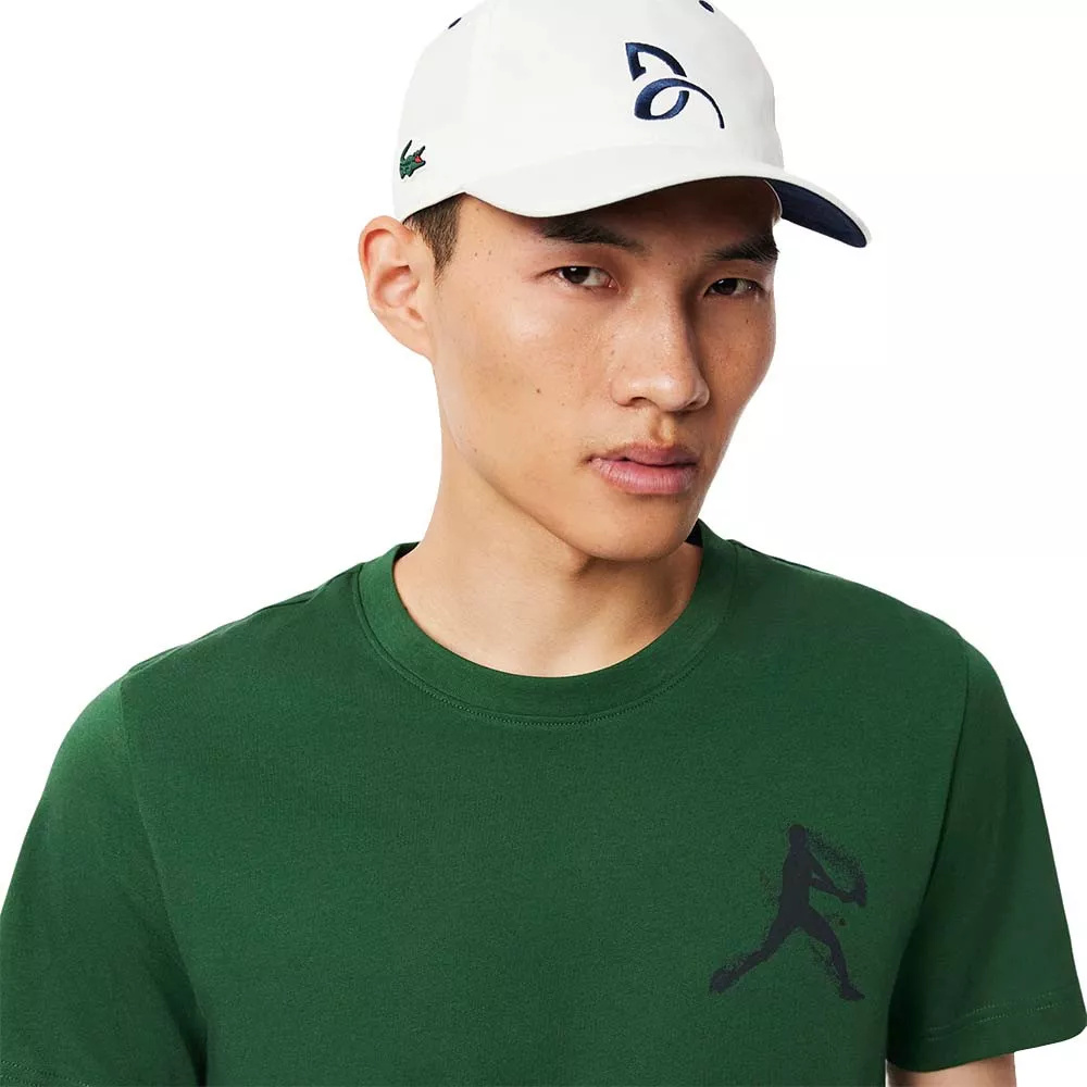 Pak T-Shirt + Lacoste Tennis Pet x Novak Djokovic Grijs Gem&ecirc;leerd / Wit