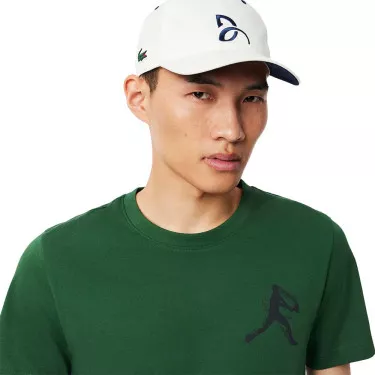 Pak T-Shirt + Lacoste Tennis Pet x Novak Djokovic Grijs Gem&ecirc;leerd / Wit
