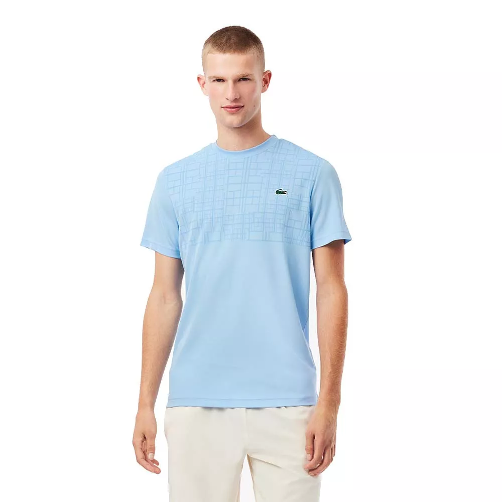 Lacoste Tennis Novak Djokovic Ultra Dry T-shirt Geprinte Zwart