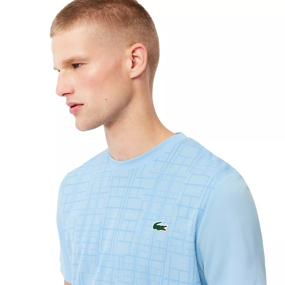 Lacoste Tennis Novak Djokovic Ultra Dry T-shirt Geprinte Zwart