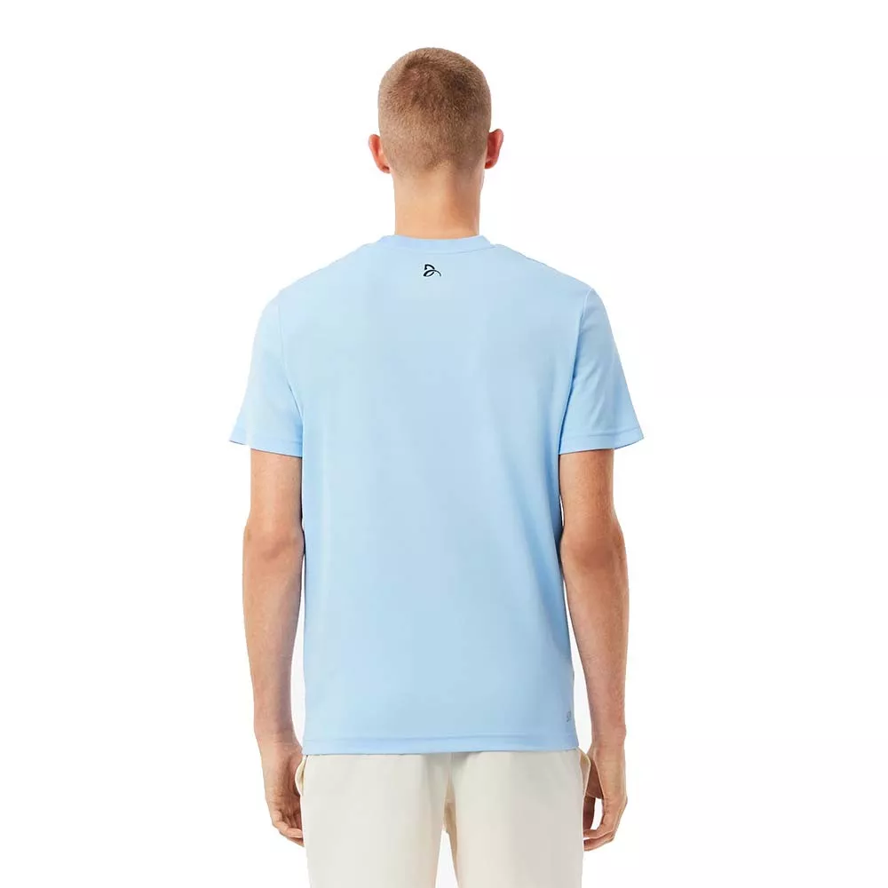 Lacoste Tennis Novak Djokovic Ultra Dry T-shirt Geprinte Zwart