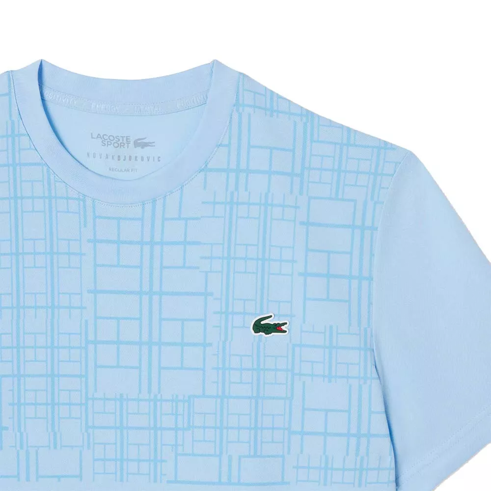 Lacoste Tennis Novak Djokovic Ultra Dry T-shirt Geprinte Zwart