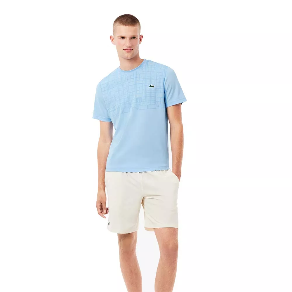 Lacoste Tennis Novak Djokovic Ultra Dry T-shirt Geprinte Zwart
