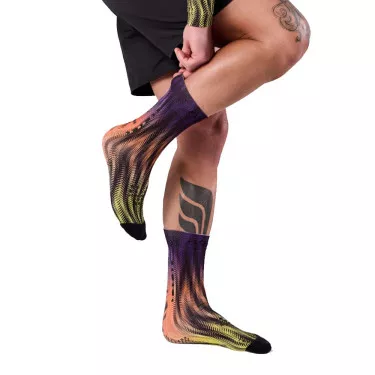 Compressiesokken Floky S-MASH 3D FANTASY Rio Blauw / Oranje