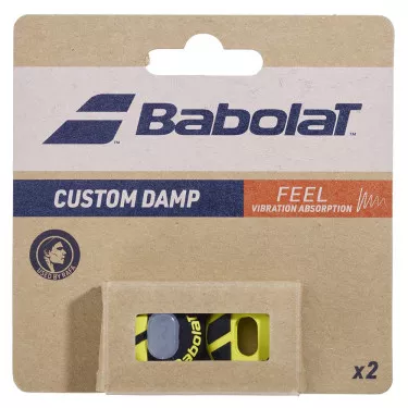 Babolat Custom Damp Zwart / Geel x 2 Demper