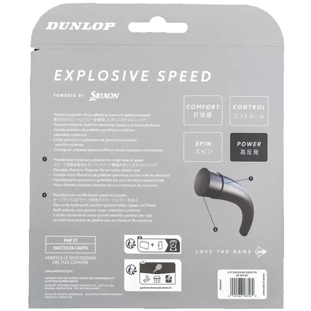 Dunlop Explosive Speed Black 12m Snaar