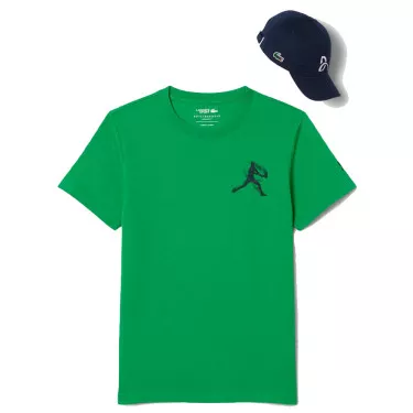 Pak T-Shirt + Lacoste Tennis Pet x Novak Djokovic Groen