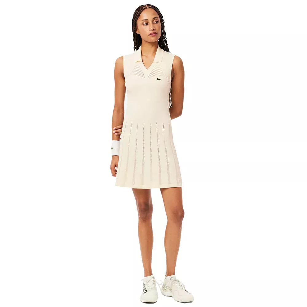 Lacoste Tennis Stretch Jurk Dames Zwart