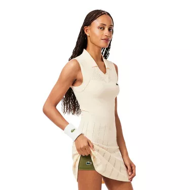 Lacoste Tennis Stretch Jurk Dames Zwart