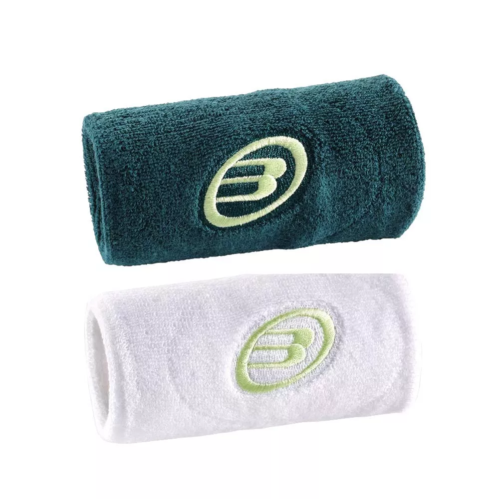 Wristbands Bullpadel Wit / Groen x 2