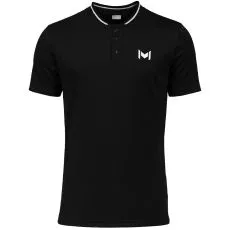 Mouratoglou Mandarin Collar Polo Zwart